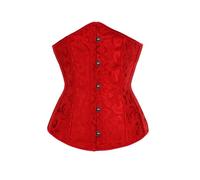 Qianderer Bustino da donna con scollatura a cuore, con lacci, push-up, body modellante, Db Rosso, M