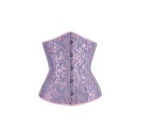 Qianderer Bustino da donna con scollatura a cuore, con lacci, push-up, body modellante, Db Viola Chiaro, M