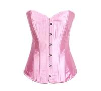Qianderer Bustino da donna con scollatura a cuore, con lacci, push-up, body modellante, Rosa Sib, XS