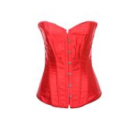 Qianderer Bustino da donna con scollatura a cuore, con lacci, push-up, body modellante, Rosso Sib, XS