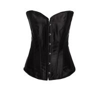 Qianderer Bustino da donna con scollatura a cuore, con lacci, push-up, body modellante, Sib Nero, L
