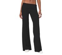 Qianderer Leggings svasati da donna pantaloni a campana a vita alta elasticizzati dimagranti tinta unita allenamento palestra yoga pantaloni, M