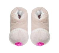 Qianderer - Pantofole divertenti in peluche, regalo divertente, per uomo e donna, calde, per la casa, per l'inverno, Colore immagine, Taglia unica