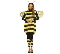 Qianderer Set di costume da ape da donna, per cosplay, con ali, fascia per capelli, maniche per gambe, per Halloween, cosplay, feste (giallo per adulti, L)