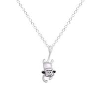 Qiandi, Collana con ciondolo a forma di scimmia 3D, in argento Sterling 925, per donne e ragazze