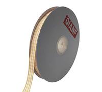 QIANF Nastro a quadretti con bordo intrecciato largo 0,9 cm, per lavori artigianali, 45,7 m di lunghezza per bobina (giallo)