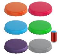 QianFenShi 6 Colori Tappi per Lattine,Tappi per Lattine Bibite,Coperchi in Silicone per Bevande,Coperchi per Lattine Birra di Bevande Riutilizzabili,Compatibile con la Maggior Parte delle Lattine