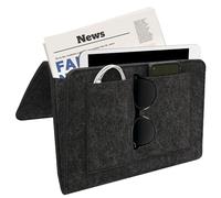 QianFenShi Tasca Portaoggetti da Letto Da Appendere,Tasca Portaoggetti Da Letto,Feltro da Comodino Organizzatore Tasca,Per Anti Scivolo,Libri, Cellulari,iPad,Occhiali,Telecomandi(Nero)