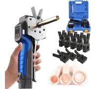 Qiang Cartellatrice Elettrica a Batteria per Tubi in Rame,Espansore per Tubi Idraulici 1/4"-3/4",Strumento per Svasatura Tubi Eccentrici a 45 °,per Tubi in Rame/Alluminio,5chucks