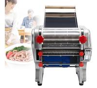 Qiang Macchina Pasta Professionale,Sfogliatrice Elettrica con 2 Lame (3mm Fine,9mm Piatte E 2mm Fine,6mm Piatte),0.3-20mm Gradi di Spessore Regolabili per Spaghetti,Lasagne,Tagliolini,FKM-160