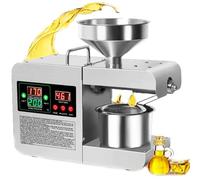 Qiang Macchina Pressa Olio Elettrica 820W Caldo Freddo Estrattore Olio Automatico Oil Press Acciaio Inossidabile Frantoio Olive 40-240℃ Regolabile,Resa Olio Elevata 4-6 kg/H,220V