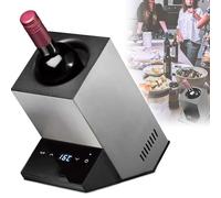 Qiang Raffreddatore Bottiglie Vino Elettrico,Refrigeratore per Vino E Bevande 750Ml Display a LED Bottiglia Singola Secchiello Controllo Termostato Intelligente 5-18°c,Accessorio per Vino,Silver