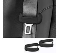 QIANGFAFA 2 Pezzi Copertura della Fibbia della Cintura di Sicurezza Dell'auto per Hyundai N Line Creta Azera i10 i20 i30 i40 ix35, Silicone AntiGraffio della Cinghia di Sicurezza,Black-Thin Plug