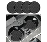 QIANGFAFA 4 Pezzi Sottobicchieri da Auto per Alfa Romeo Giulia Stelvio Giulietta 159 147 156 166, Car Coaster Portabicchieri Inserto Sottobicchieri Antiscivolo Regali per Decorazioni Auto,A