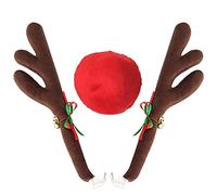 QIANGFAFA Corna di Renna Set per Auto per Alfa Romeo Tonale Stelvio Mito Giulietta Giulia Alfa 4C, Auto Costume da Renna Decorazione Natalizia Naso Rosso Accessori di Natale Regalarlo