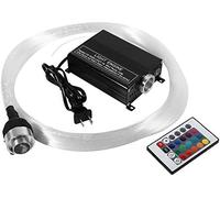 QiaNgshuAikj Luce a Fibra Ottica, 150Pcs Led da 16 W Rgbw 0,75 Mm X 2 M Per Realizzare un Cielo Stellato, Fibre Ottiche Cielo Stellato + Telecomando RF [Classe Di Efficienza Energetica A](EU Plug)