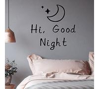 QIANGTOU Hi Good Night Decalcomania da Muro per la cameretta dei Bambini Adesivi murali in Vinile Decor Soggiorno Decorazione Camera da Letto nordica Moda 75x75cm