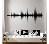 QIANGTOU Wave Wall Decal Sound Wave Art Vinyl Sticker Studio di Registrazione Music Producer Room Decor Wallpaper Large Size 87x54cm