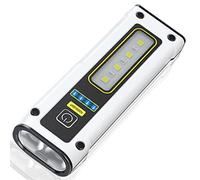 QIANGUANG Torcia elettrica LED ricaricabile EDC, torcia tattica super luminosa con luce di lavoro rosso blu e COB, torcia magnetica portatile multifunzione impermeabile IPX4 (nero)