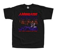 QIANHANTANG Annihilator Set The World On Fire Unisex 100% Cotton Short-Sleeve T-Shirts Black L