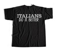 QIANHANTANG As Worn By Ma Italians Do It Better 80'S Pop Inspired Unisex 100% Cotton Short-Sleeve T-Shirts Black XL
