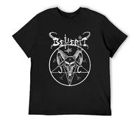 QIANHANTANG Beherit Pentagram Metal Death Emperor Blasphemy Dark Throne Newest Unisex 100% Cotton Short-Sleeve T-Shirts Black XXXL