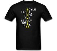 QIANHANTANG Brooklyn 99 Nine Nine TV Show Cool Printed Tees Unisex 100% Cotton Short-Sleeve T-Shirts Black S