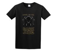 QIANHANTANG Come To The Bark Side By Earth Sun Moon Unisex 100% Cotton Short-Sleeve T-Shirts Black L