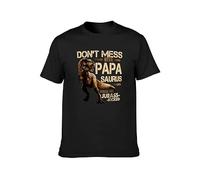 QIANHANTANG Don't Mess with Papasaurus You'll Get Jurasskicked Unisex 100% Cotton Short-Sleeve T-Shirts Black XL
