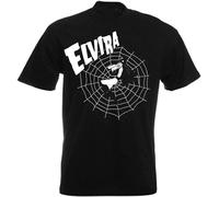 QIANHANTANG Elvira Mistress of The Dark Gothic Spider Web Unisex 100% Cotton Short-Sleeve T-Shirts Black XL