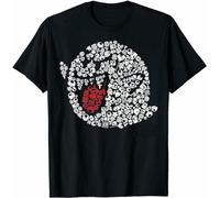 QIANHANTANG Funny Boo Portrait Summer Unisex 100% Cotton Short-Sleeve T-Shirts Black XXXL