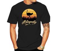 QIANHANTANG Letterkenny Allegedly Ostrich Vintage Retro Sunset Distressed Gift Allegedly Ostrich Unisex 100% Cotton Short-Sleeve T-Shirts Black XXL