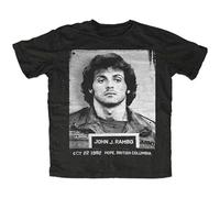 QIANHANTANG Mugshot Balboa Boxing Graphic Funny Unisex 100% Cotton Short-Sleeve T-Shirts Black L