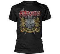 QIANHANTANG Saxon 40 Years Unisex 100% Cotton Short-Sleeve T-Shirts Black M