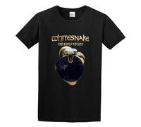 QIANHANTANG Whitesnake Made in Britain World Record Unisex 100% Cotton Short-Sleeve T-Shirts Black XL