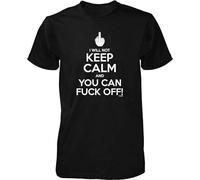QIANHANTANG Ywerer I Will Not Keep Calm And You Can Fuck off Unisex 100% Cotton Short-Sleeve T-Shirts Black S