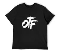 QIANJIAOMEN OTF Letters Rapper Lil Durk T-Shirt Unisex Men Black Tee XL