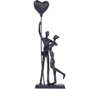 QIANLING 30,5 cm Eisen Geschenke Paar Statue - Schwarze Kunst Eisen Skulptur Geschenke für Sie, Eisenfiguren Romantisches Ballon Design, Eisen Hochzeitsgeschenke für Eingangsbereich, Wohnzimmer
