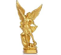 QIANLING San Miguel Arcangel Statua in resina Arcangelo religioso Michele Arcangelo vittorioso su Satana, 31,8 cm, adatta per collezione o decorazione