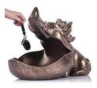 QIANLING Scultura in Resina di Cinghiale come Portacaramelle, Biscottiera, Ciotola per Chiavi, Regalo, Decorazione Statuetta di Cinghiale Colore Rame per Arredamento Moderno di Casa