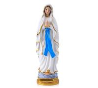 QIANLING Statua della Vergine Maria di Lourdes, statuetta cattolica della Beata Vergine Madre Maria da 30 cm, regalo cattolico in resina, decorazione religiosa adatta, spazio interno (30 cm), blu,