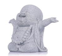 QIANLING Statua di Buddha sorridente da 7,4 cm, monaco zen cinese, scultura portafortuna ornamento Feng Shui mito Budha idolo per la pace decorazione casa studio sala da pranzo ufficio auto