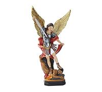 QIANLING Statua di San Michele Arcangelo - Scultura Religiosa dell'Angelo che Sconfigge Lucifero e Calpesta il Demone