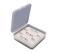 Qianly 10 Esche per la Pesca in Gomma, Accessori per Vermi e Larve, Contenitore Incluso, Bianco