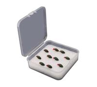 Qianly 10 Esche per la Pesca in Gomma, Accessori per Vermi e Larve, Contenitore Incluso, Verde Scuro