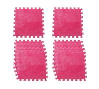 Qianly 10 Pezzi Tappeto Puzzle Quadrato Piastrella Morbida Intercambiabile Antiscivolo Lavabile Si Può Tagliare Adatto per Cameretta Salotto Camera Bambini L, Rosa Rossa, Taglia unica bambino