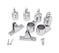 Qianly 12 Pezzi Ganci Bimini Barche Attacchi Superiori Bimini in Acciaio Occhielli estremità Marine Cerniere per Ponte Robuste Resistente alle, 25mm