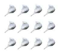 Qianly 12 Pezzi Uccelli Artificiali Figure Piumate Uccelli Finti per Composizioni Statuette da Fissare Decorazioni Versatili Adatto per Micro Paesaggi E ADD, Bianco