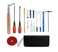 Qianly 16 Set Kit Accordatura Pianoforte Metallo e Plastica Set Accordatura Pianoforte Resistente All'usura Attrezzi da Lavoro per Accordatori, Laboratorio