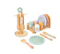 Qianly 18 Pezzi Stoviglie con Supporto Delicato | Set di Stoviglie con Supporto, Liscio, per Asilo, Scuola Dell'infanzia, Bambini